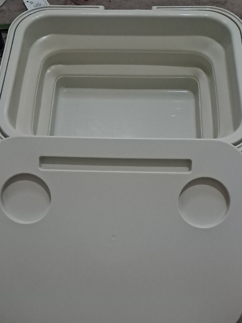Collapsible Picnic Basket with Removable Snack Tray - White - Picture 3 of 3